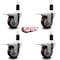 Service Caster 3.5'' Maroon Poly Swivel 1-3/8'' Expanding Stem Caster Set Total Lock Brake, 4PK SCC-EXTTL20S3514-PPUB-MRN-138-4 - alternate 3